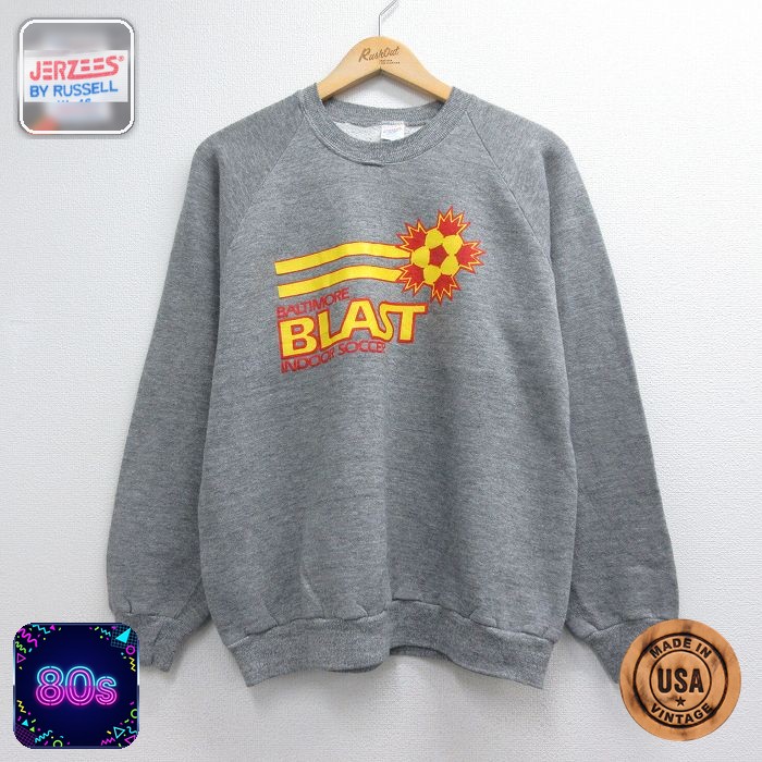 80s ラグランスウェット BLAST グレー メンズL相当 | 古着
