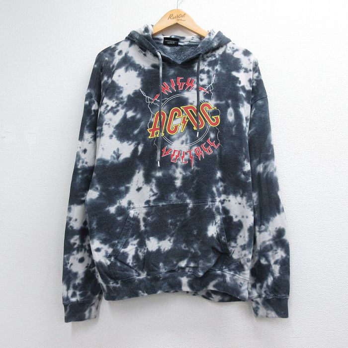 AC/DC 長袖スウェットパーカー タイダイ ネイビー メンズXL相当 | 古着