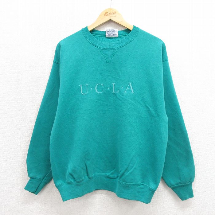 ヘインズ 90s 長袖スウェット UCLA刺繍 グリーン メンズL相当 | 古着