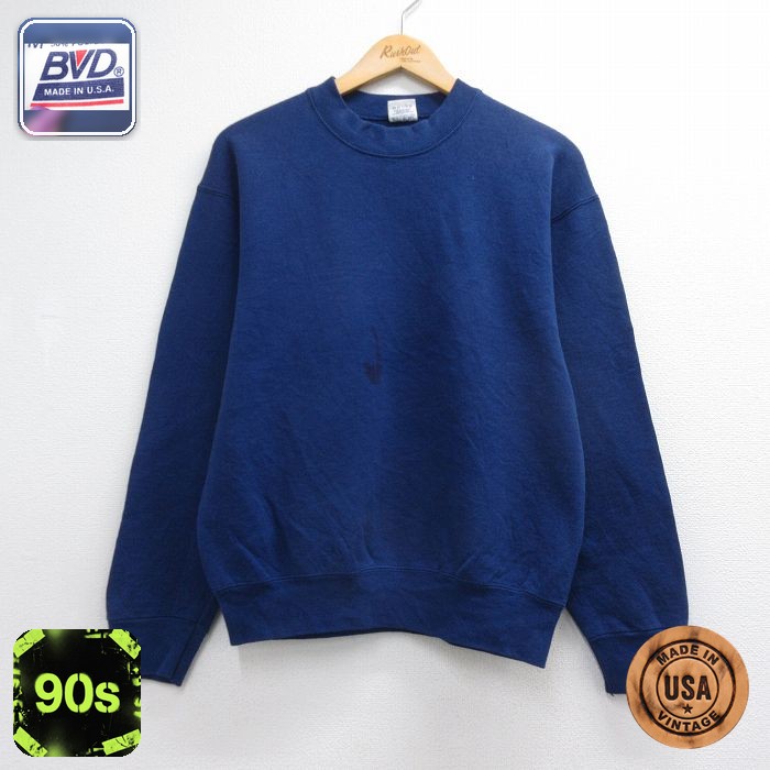 BVD 90s 長袖スウェット ネイビー メンズM相当 | 古着