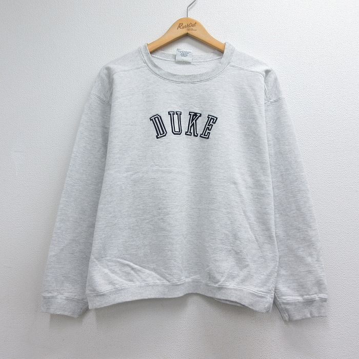 90s 長袖スウェット DUKE刺繍 グレー メンズL相当 | 古着