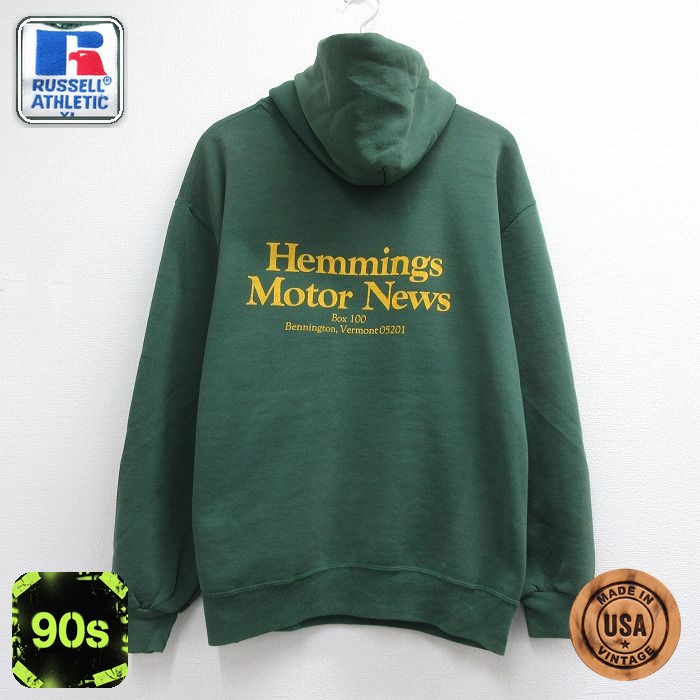 ラッセル 90s 長袖パーカー Hemmings グリーン メンズXL相当 | 古着