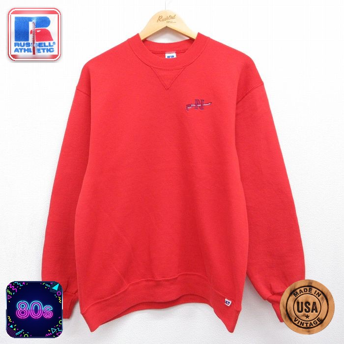 ラッセル 80s 長袖スウェット レッド メンズM相当 | 古着