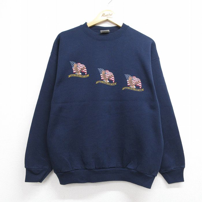TULTEX 90s 長袖スウェット 鳥 ネイビー メンズM相当 | 古着
