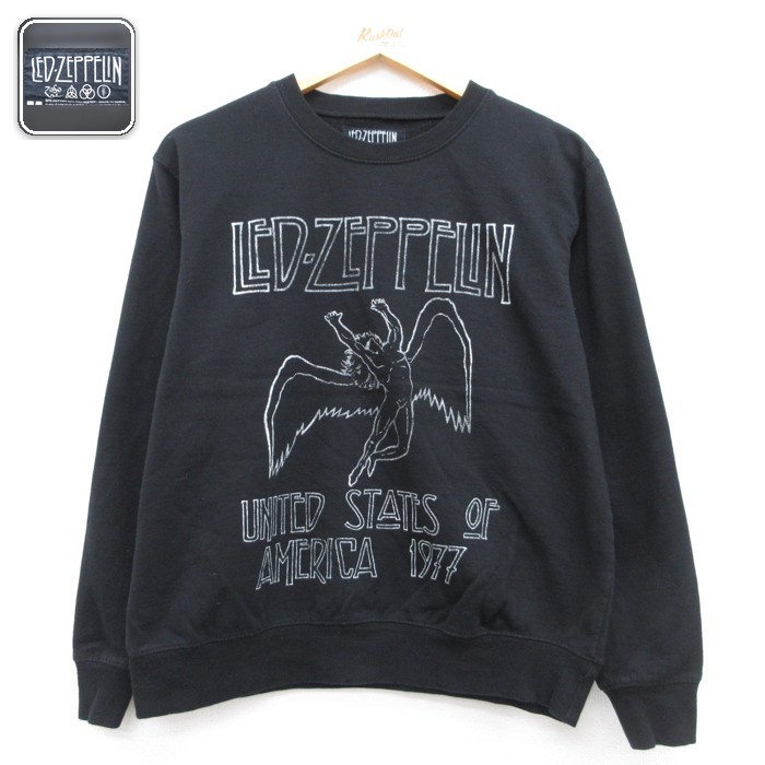 LED ZEPPELIN 長袖スウェット ロックバンド ブラック メンズM相当 | 古着