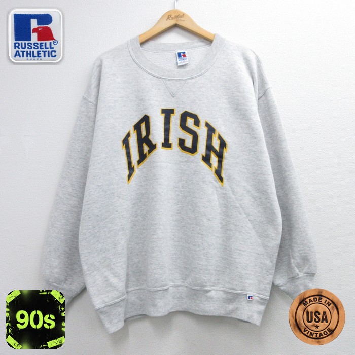 ラッセル 90s 長袖スウェット IRISH グレー メンズXL相当 | 古着