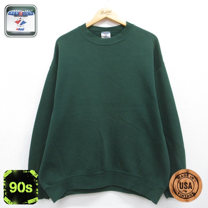 ジャージーズ 90s 長袖スウェット グリーン メンズXL相当 | 古着