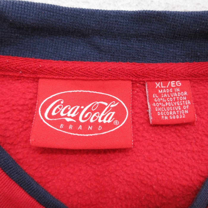 古着通販 XL☆古着 Coca-Cola 長袖 スウェット メンズ コカコーラ 刺繍