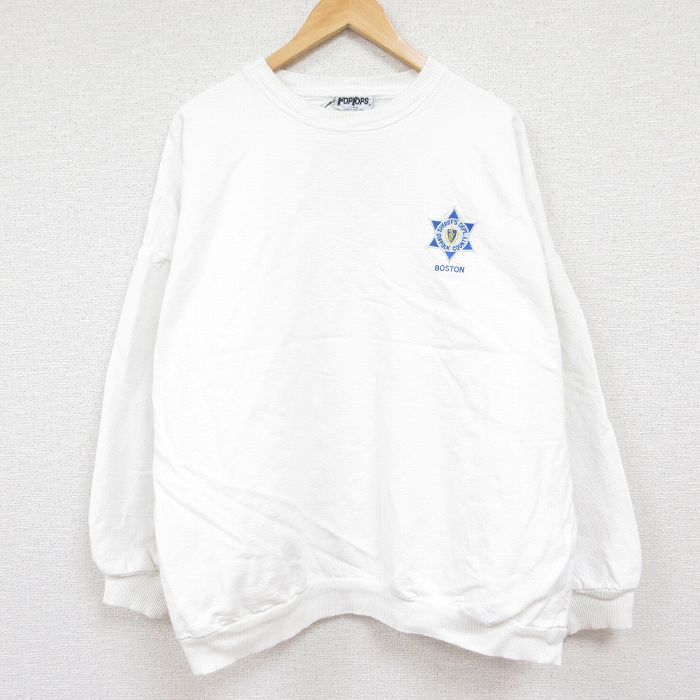 90s 長袖スウェット SHERIFFS DEPT ホワイト XL | 古着