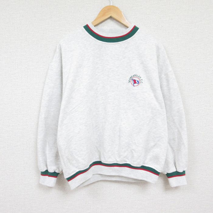 XL★古着 長袖 スウェット メンズ 00年代 00s スカネアトレス クルーネック 薄グレー 霜降り 24jan10 中古 スエット トレーナー トップス