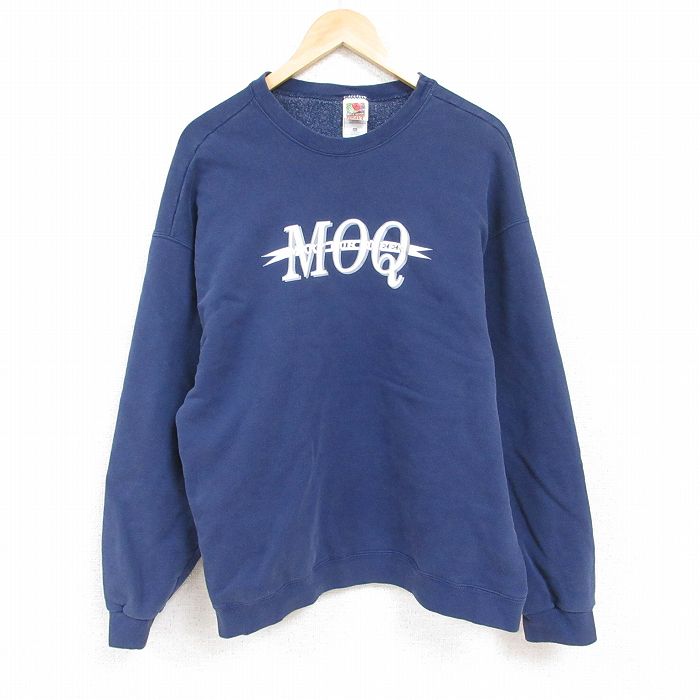 【50%OFF】フルーツオブザルーム 00s 長袖スウェット 女王マリア ネイビー XL | 古着
