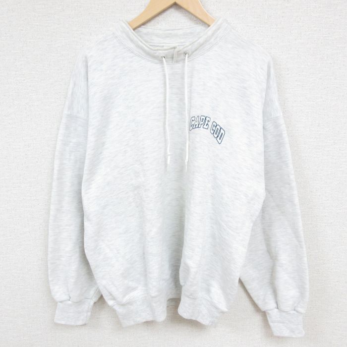 XL★古着 長袖 スウェット メンズ 90年代 90s ケープコッド 大きいサイズ モックネック ハイネック 薄グレー 霜降り 24jan23 中古 スエット トレーナー トップス