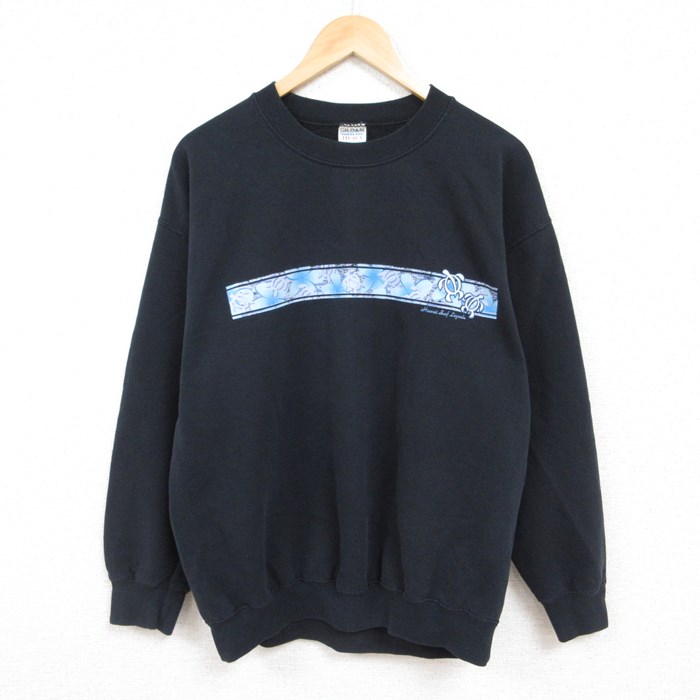 00s 長袖スウェット カメ ブラック XL | 古着