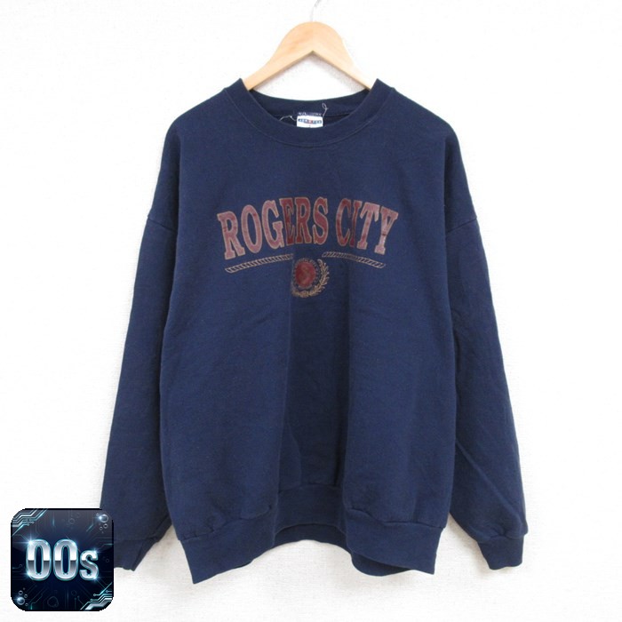 【50%OFF】ジャージーズ 00s 長袖スウェット ロジャーズシティ ネイビー XL | 古着