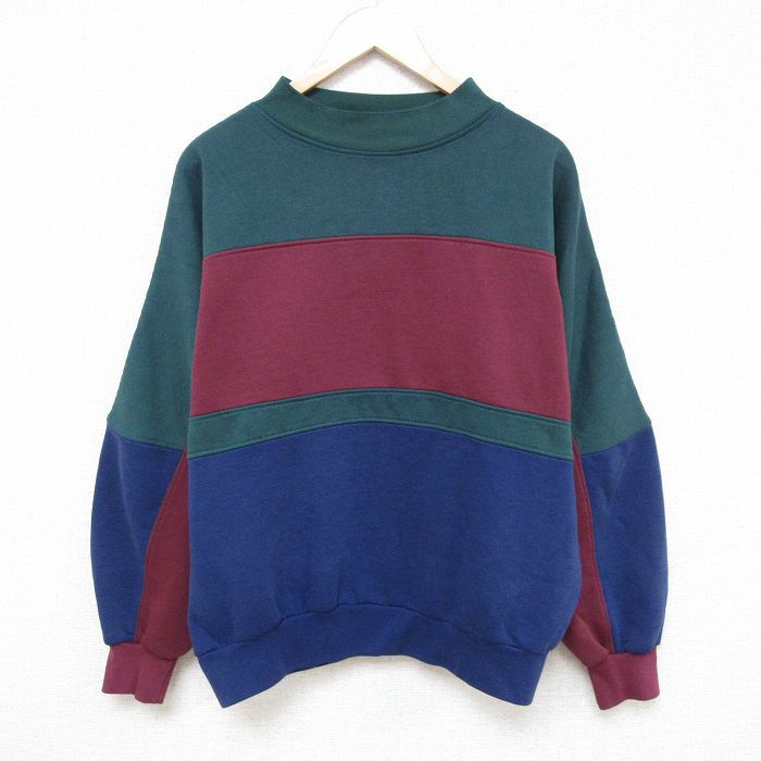 90s ラグランスウェット 無地 グリーン XL | 古着
