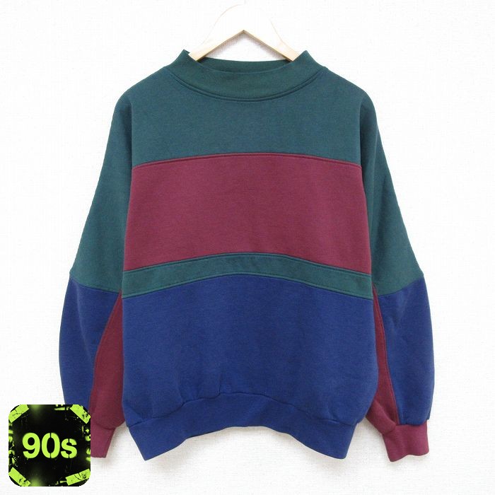 90s ラグランスウェット 無地 グリーン XL | 古着