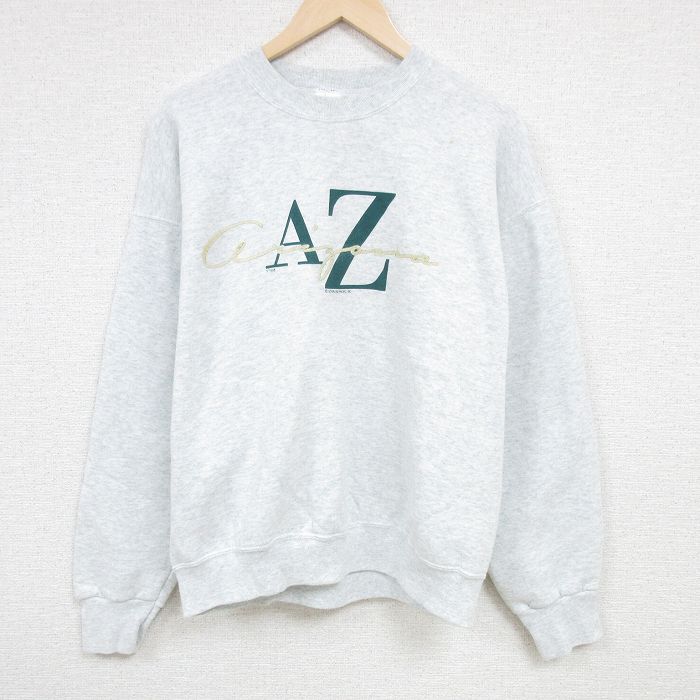 XL★古着 フルーツオブザルーム 長袖 スウェット メンズ 00年代 00s AZ クルーネック 薄グレー 霜降り 24may13 中古 スエット トレーナー トップス