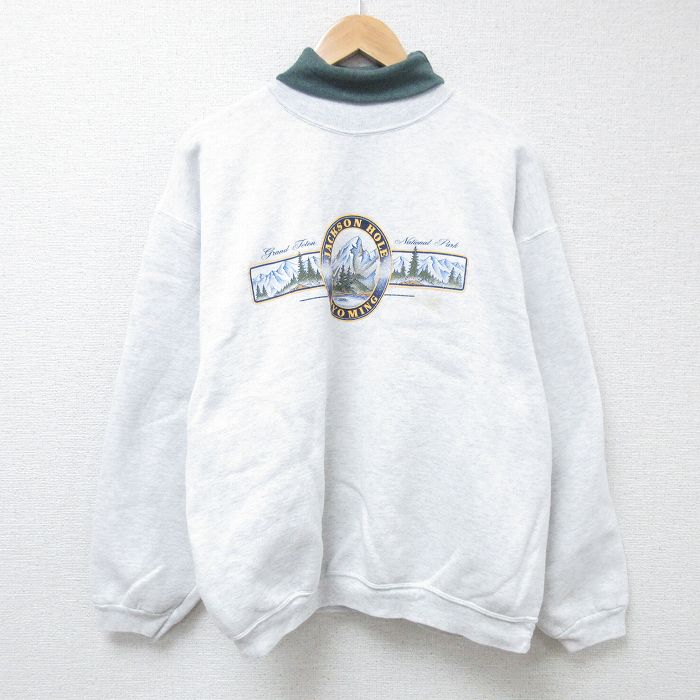 【50%OFF】90s 長袖スウェット タートルネック グレー XL | 古着