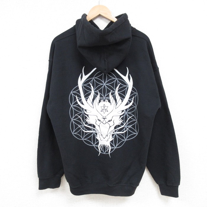 L★古着 長袖 スウェット パーカー メンズ SQUNTO 黒 ブラック 24aug20 中古 スエット トレーナー トップス