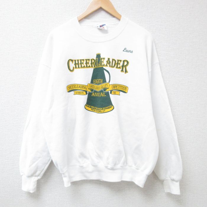 【50%OFF】00s 長袖スウェット チアリーダー ホワイト XL | 古着