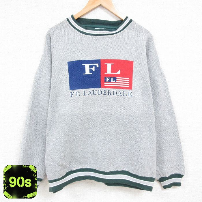 90s 長袖スウェット フォートローダーデール グレー メンズXL相当 | 古着