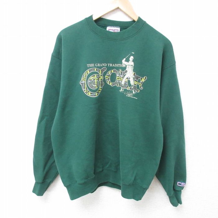 90s 長袖スウェット ゴルフ グリーン L | 古着