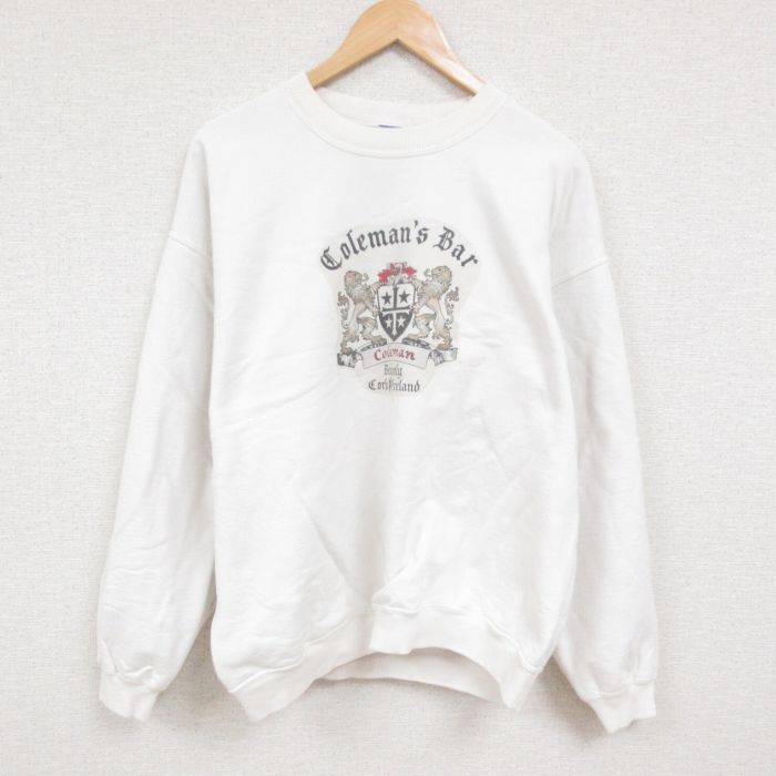 【50%OFF】XL★古着 長袖 スウェット メンズ 00年代 00s コールマン クルーネック 白 ホワイト 24sep02 中古 スエット トレーナー トップス