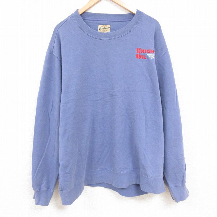 【50%OFF】XL★古着 Wear Guard 長袖 スウェット メンズ ナイトオイル 大きいサイズ クルーネック 薄紺 ネイビー 24sep02 中古 スエット トレーナー トップス