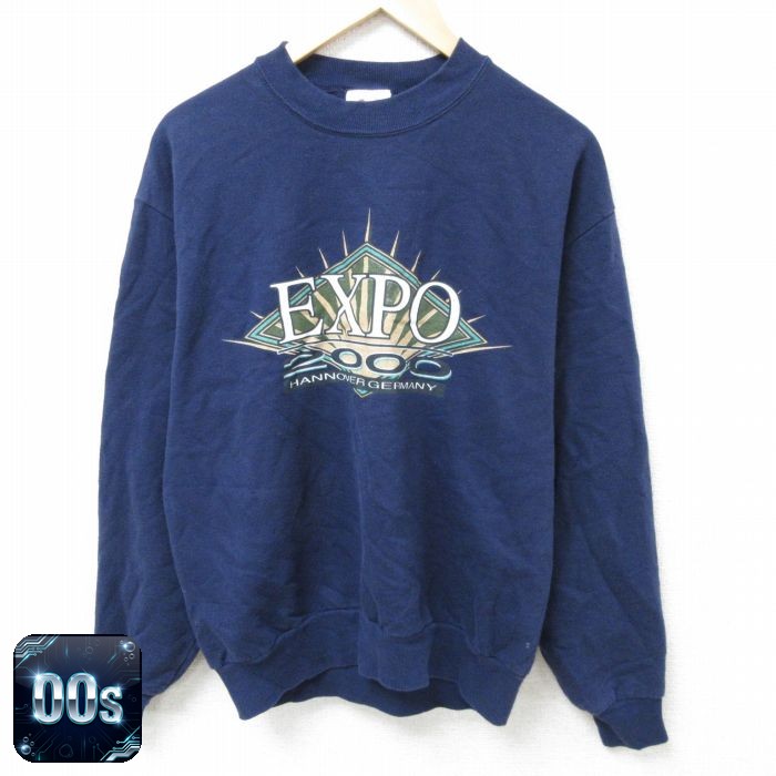 00s 長袖スウェット エキスポ2000 ネイビー M | 古着