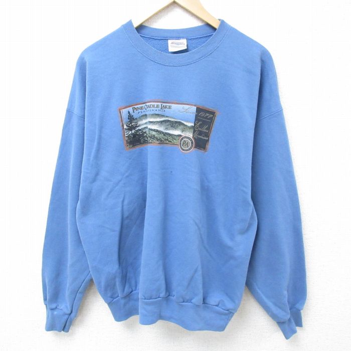 ヘインズ 00s 長袖スウェット ペンシルベニア ブルー XL | 古着