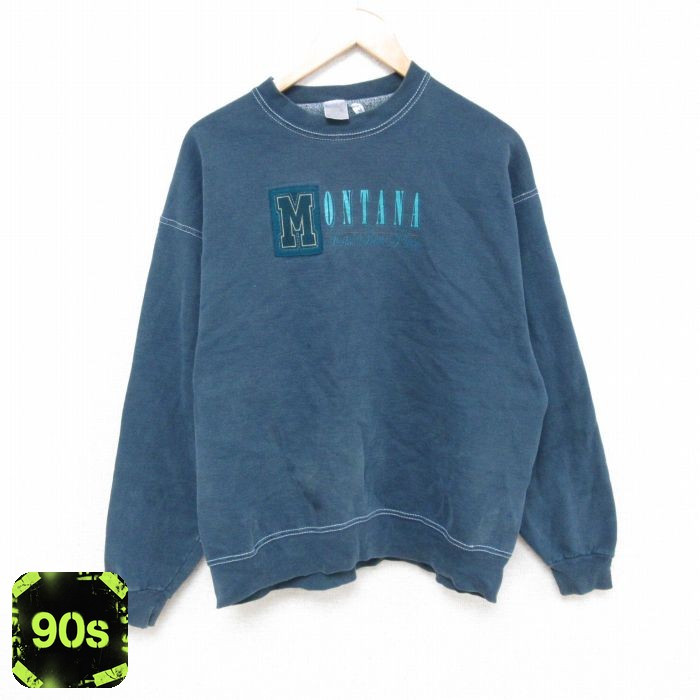 フルーツオブザルーム 90s 長袖スウェット モンタナ グリーン L | 古着