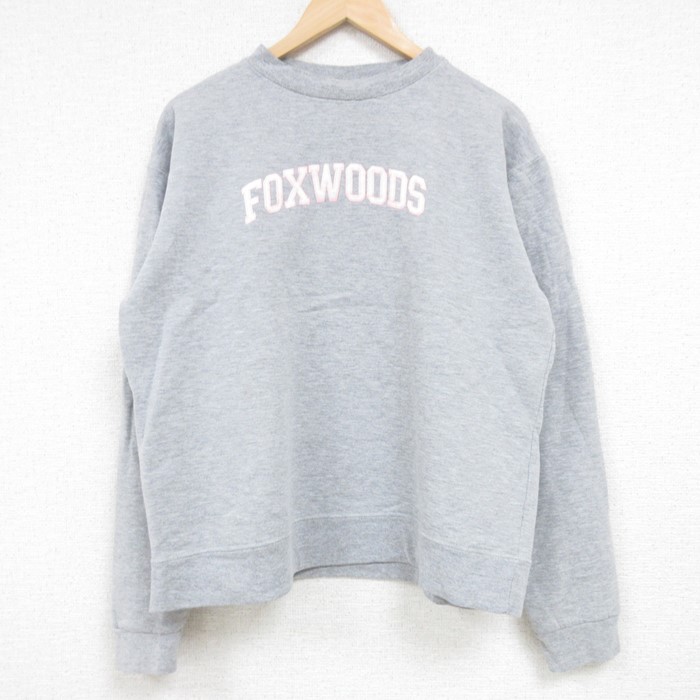 L★古着 長袖 スウェット メンズ 90年代 90s FOXWOODS クルーネック USA製 グレー 霜降り 24sep07 中古 スエット トレーナー トップス