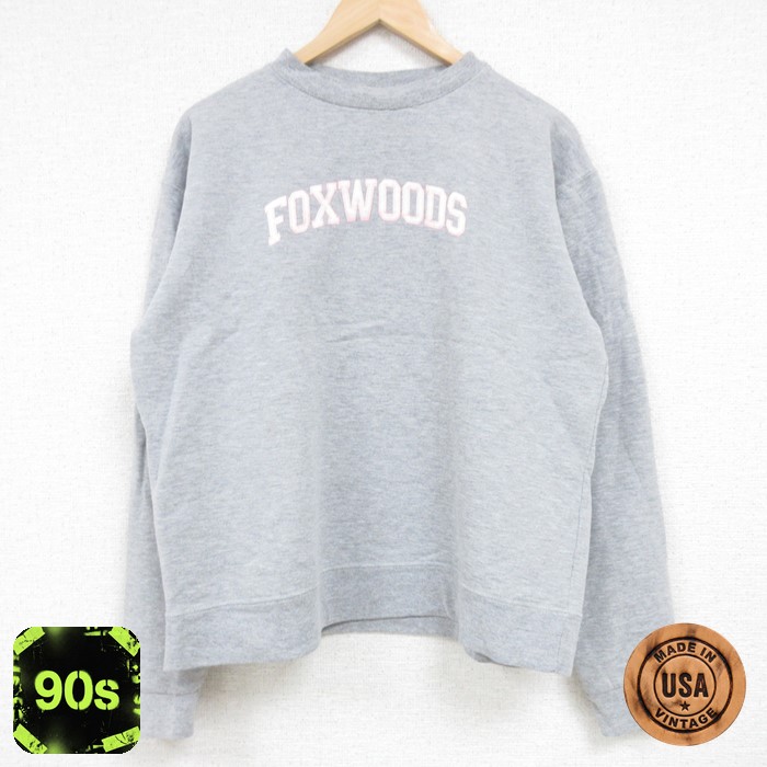 90s 長袖スウェット FOXWOODS グレー メンズL相当 | 古着