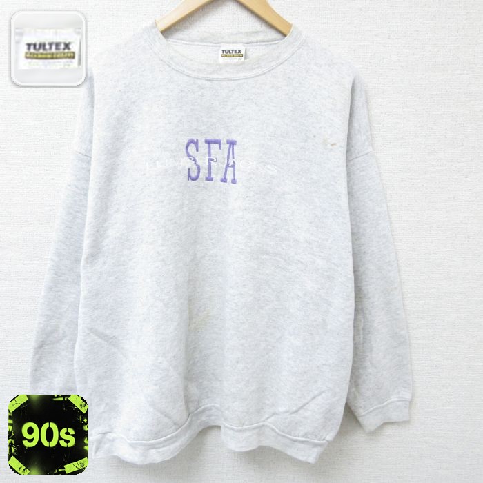 TULTEX 90s 長袖スウェット SFA刺繍 グレー XL | 古着