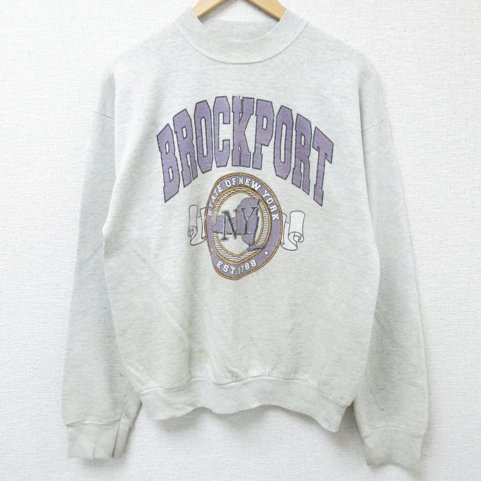フルーツオブザルーム 90s 長袖スウェット BROCKPORT グレー M | 古着