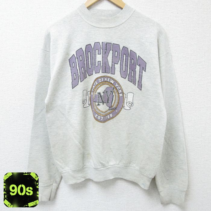 フルーツオブザルーム 90s 長袖スウェット BROCKPORT グレー M | 古着