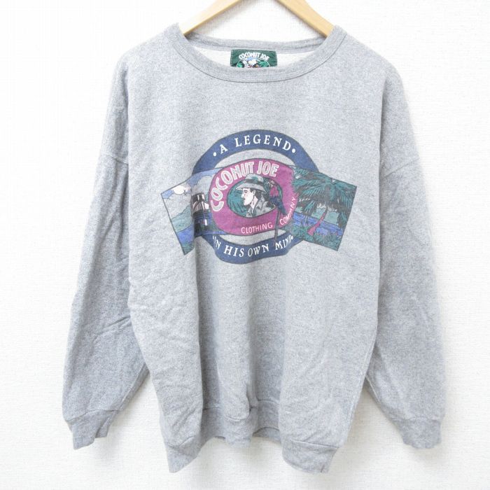 【50%OFF】90s 長袖スウェット オウム グレー XL | 古着