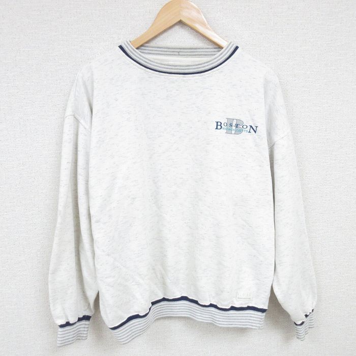 【50%OFF】90s 長袖スウェット ボストン ホワイト XL | 古着