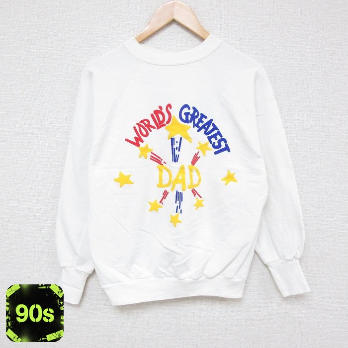 90s ラグランスウェット 星 ホワイト M | 古着