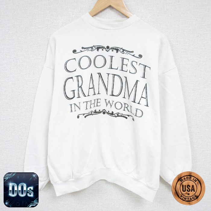 TULTEX 00s 長袖スウェット GRANDMA ホワイト メンズXL相当 | 古着