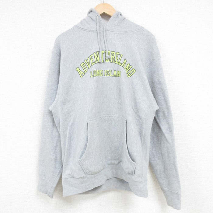 L★古着 MVスポーツ 長袖 スウェット パーカー メンズ 00年代 00s アドベンチャーランド スタッフ限定 グレー 霜降り 24oct02 中古 スエット トレーナー トップス