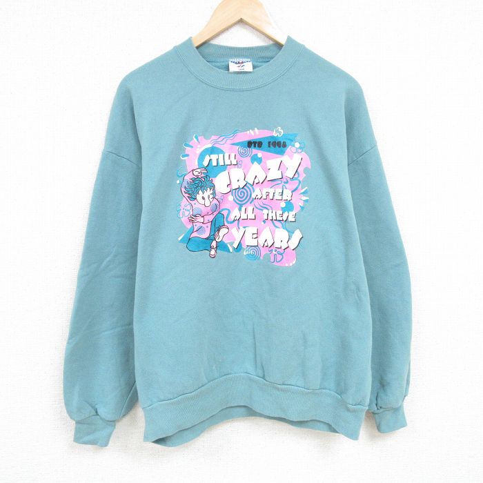 XL★古着 ジャージーズ 長袖 スウェット メンズ 00年代 00s 大きいサイズ クルーネック USA製 薄緑 グリーン 24oct10 中古 スエット トレーナー トップス