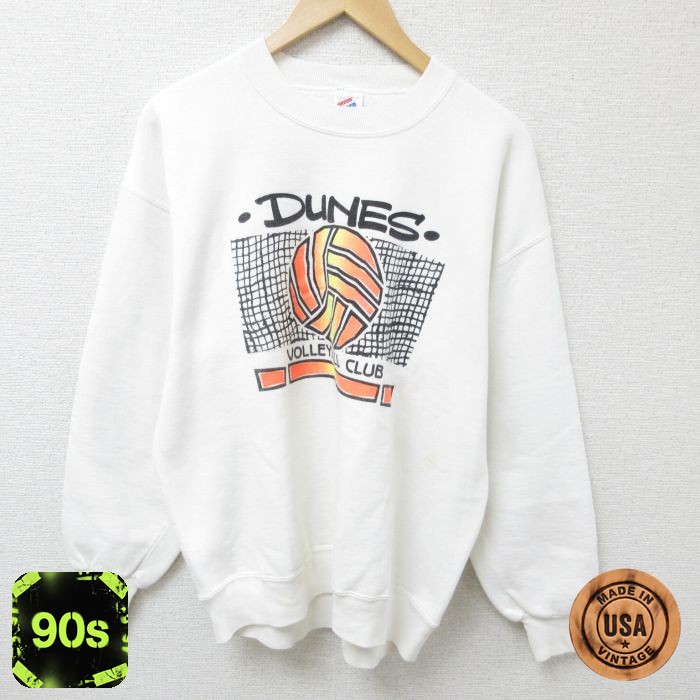ジャージーズ 90s 長袖スウェット バレーボール ホワイト L | 古着