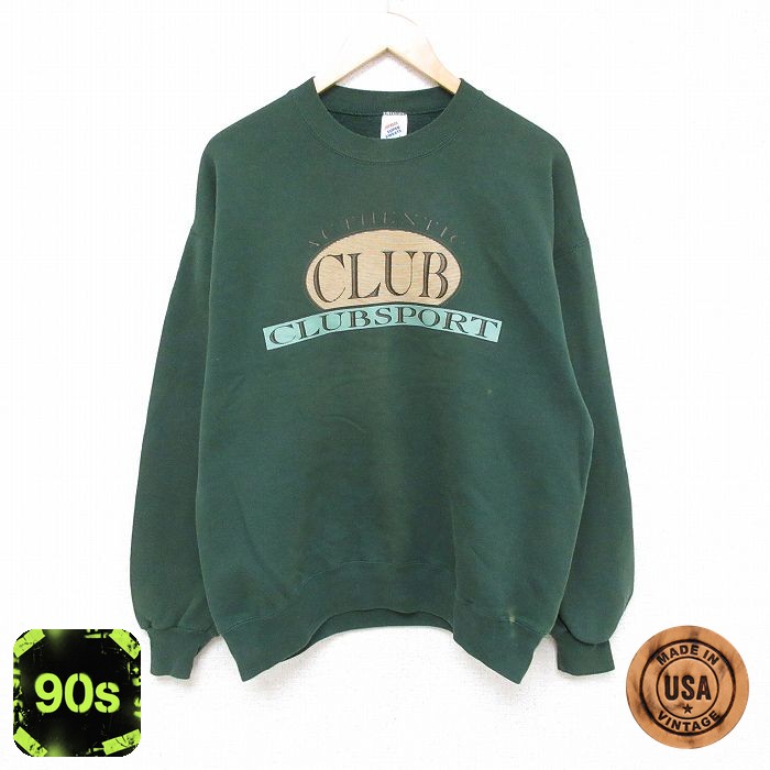 ジャージーズ 90s 長袖スウェット CLUB グリーン L | 古着
