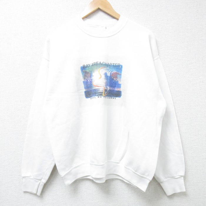 フルーツオブザルーム 90s 長袖スウェット BAY AREACHAPTER ホワイト L | 古着