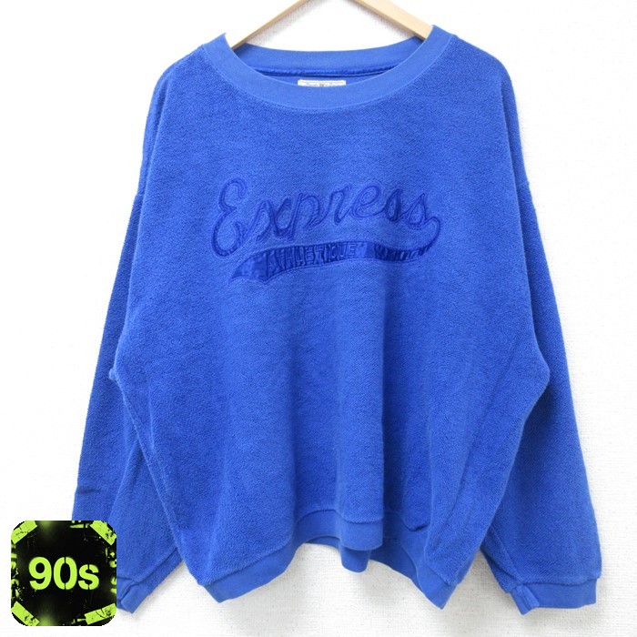 EXP 90s 長袖トップス ビッグロゴ ブルー メンズXL相当 | 古着