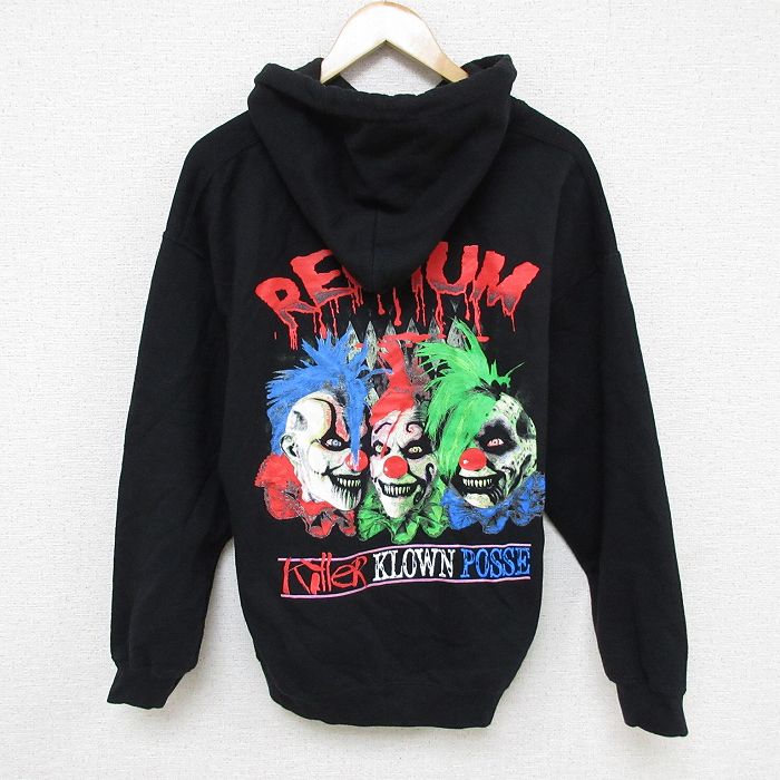 L★古着 長袖 スウェット パーカー メンズ ピエロ クルーネック 黒 ブラック 24nov11 中古 スエット トレーナー トップス