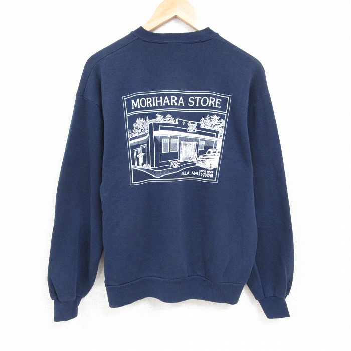 L★古着 ジャージーズ 長袖 スウェット メンズ 90年代 90s コンビニエンスストア クルーネック USA製 紺 ネイビー 24nov02 中古 スエット トレーナー トップス