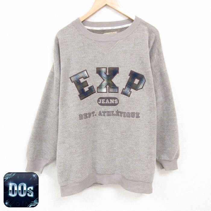 EXPRESS 00s 長袖スウェット ビッグロゴ刺繍 グレー メンズXL相当 | 古着