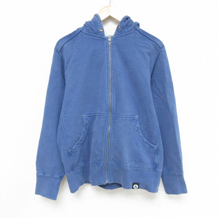 L★古着 AMERICAN GIANT 長袖 フルジップ スウェット パーカー メンズ 無地 コットン USA製 薄紺 ネイビー 24nov02 中古 スエット トレーナー トップス